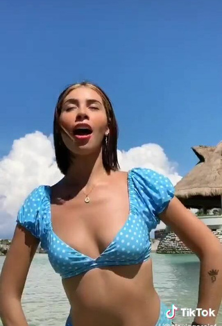 3. Alexia García in Erotic Polka Dot Bikini in the Sea