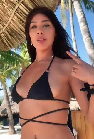 4. Sensual Alexia García in Black Bikini at the Beach