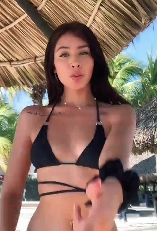 3. Alexia García in Seductive Black Bikini at the Beach