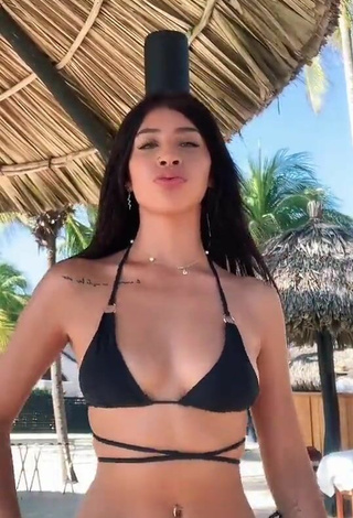 3. Alexia García in Appealing Black Bikini at the Beach