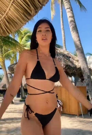 Gorgeous Alexia García in Alluring Black Bikini at the Beach