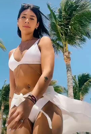 2. Alexia García in Inviting White Bikini at the Beach