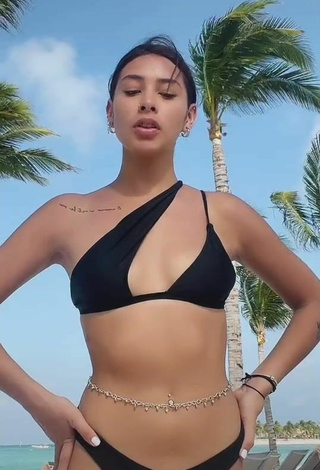 4. Attractive Alexia García in Black Bikini at the Beach