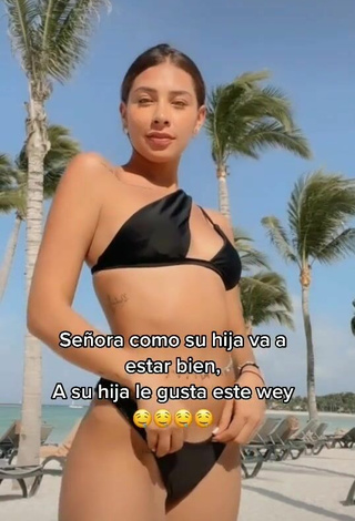 2. Amazing Alexia García in Hot Black Bikini at the Beach