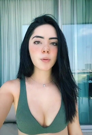 Sultry Amaranta Venegas Shows Cleavage in Olive Bikini