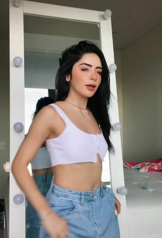 Titillating Amaranta Venegas in White Crop Top