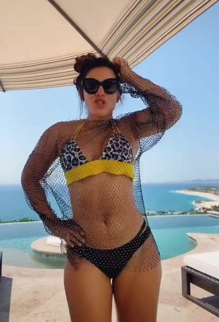 4. Sultry Andrea Espada in Leopard Bikini Top at the Swimming Pool