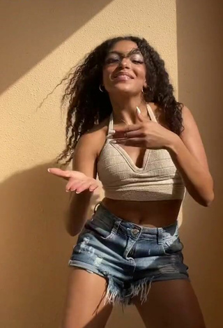 2. Luscious Any Gabrielly in Beige Crop Top