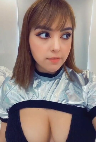 Abril Abdamari Garza Alonso Shows Cleavage in Sexy Black Crop Top