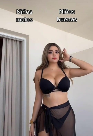 Hot Abril Abdamari Garza Alonso Shows Cleavage in Black Bikini and Bouncing Tits