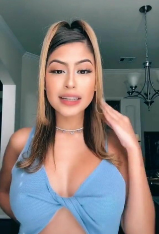 2. Titillating Desiree Montoya Shows Cleavage in Blue Bodysuit