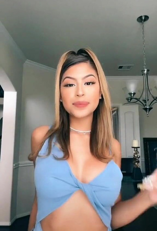 2. Sexy Desiree Montoya Shows Cleavage in Blue Bodysuit