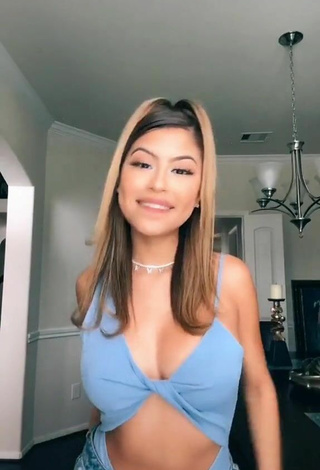 3. Sexy Desiree Montoya Shows Cleavage in Blue Bodysuit