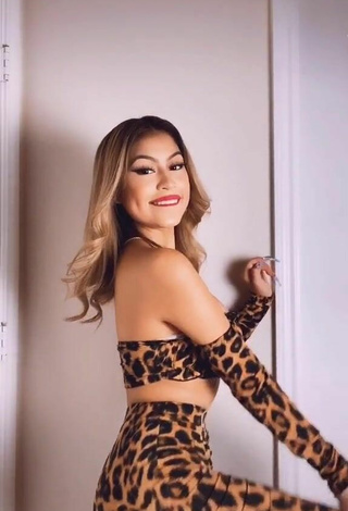 2. Luscious Desiree Montoya Shows Cleavage in Leopard Crop Top