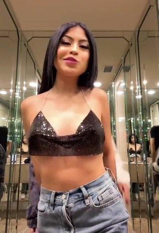 Lovely Desiree Montoya Shows Cleavage in Black Crop Top