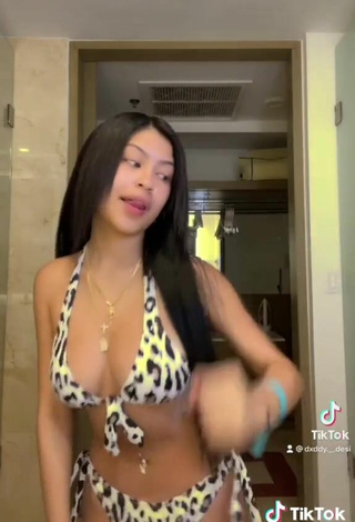 4. Luscious Desiree Montoya Shows Cleavage in Leopard Bikini