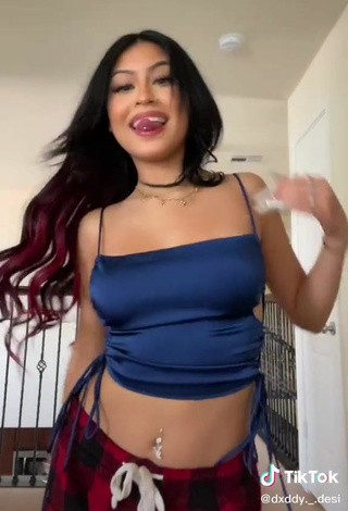 3. Erotic Desiree Montoya in Blue Crop Top