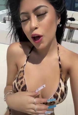 3. Sultry Desiree Montoya Shows Cleavage in Leopard Bikini on a Boat