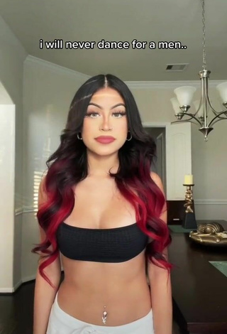 2. Desiree Montoya Shows Cleavage in Sweet Black Crop Top