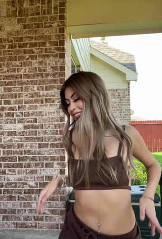 2. Sexy Desiree Montoya in Brown Crop Top