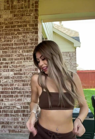 4. Sexy Desiree Montoya in Brown Crop Top