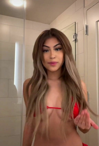 5. Sexy Desiree Montoya in Red Bikini (Underboob)