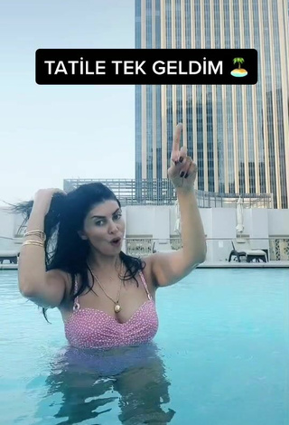 5. Sultry Eylem Şahin Shows Cleavage in Bikini Top at the Swimming Pool