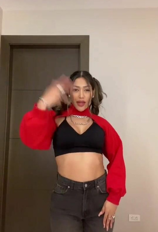 Sexy Farina in Black Crop Top