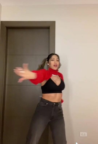 4. Sexy Farina in Black Crop Top