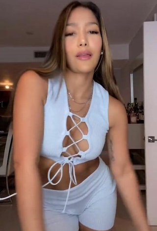 Luscious Farina in White Crop Top