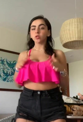 2. Sultry Fer Zepeda in Pink Crop Top