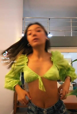 Luscious Ferchis in Green Crop Top