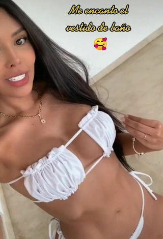 4. Pretty Franjomar Shows Cleavage in White Bikini