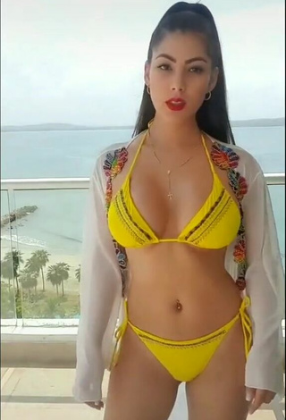 2. Franjomar in Inviting Yellow Bikini on the Balcony