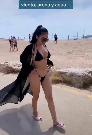 Sweetie Franjomar in Black Bikini at the Beach