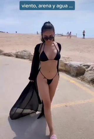 2. Sweetie Franjomar in Black Bikini at the Beach