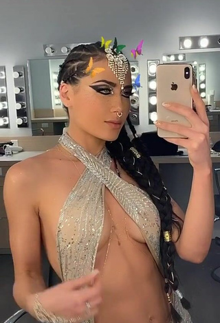 2. Sultry Georgina Mazzeo in Silver Dress (Side Boob)