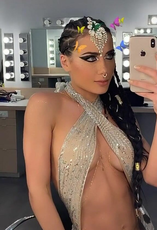 4. Sultry Georgina Mazzeo in Silver Dress (Side Boob)