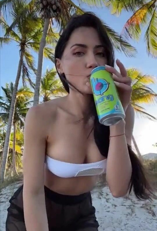 Sexy Georgina Mazzeo Shows Cleavage in White Bikini Top