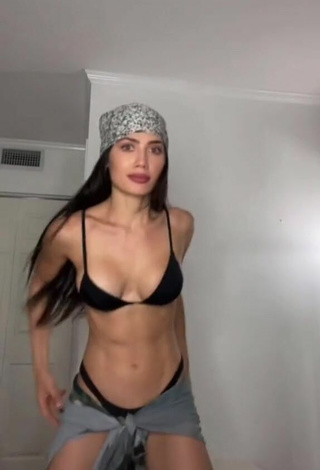 Georgina Mazzeo Looks Sweetie in Black Bikini