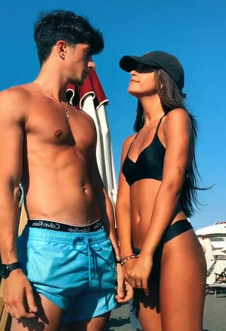 Hot Giorgia Malerba in Black Bikini