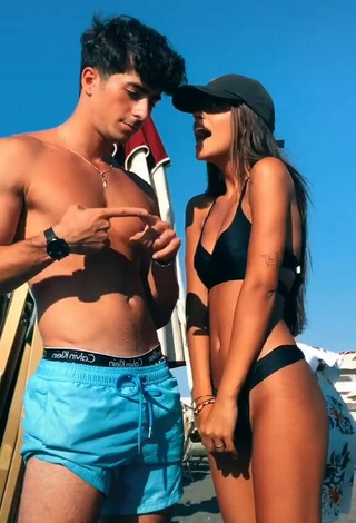 3. Hot Giorgia Malerba in Black Bikini