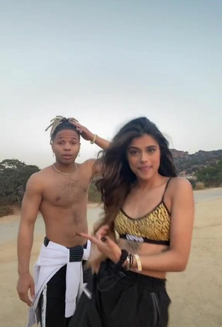 Sultry Nupur Sharma in Leopard Sport Bra at the Beach