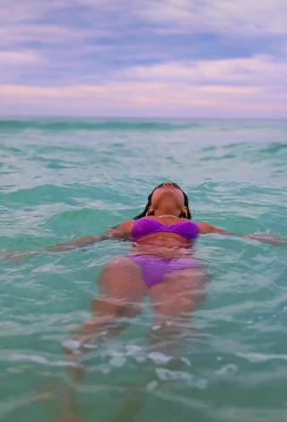 4. Erotic Gabriellannalisa in Violet Bikini in the Sea