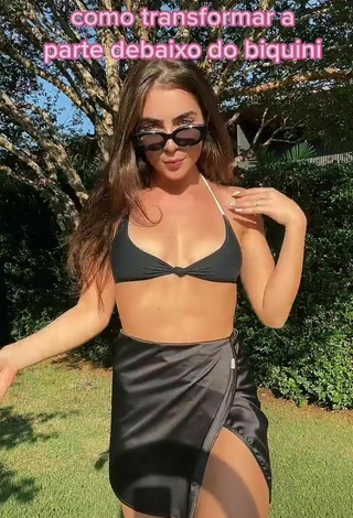 2. Luscious Jade Picon in Black Bikini Top