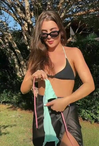 3. Luscious Jade Picon in Black Bikini Top