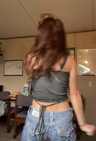 4. Sultry Jenny Popach in Grey Crop Top