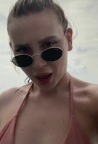 Sexy Julia Godunova in Bikini Top at the Pool