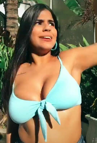 3. Luscious Julia Antunes Shows Cleavage in Blue Bikini Top and Bouncing Tits