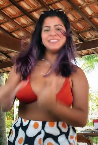 2. Julia Antunes Looks Wonderful in Red Bikini Top